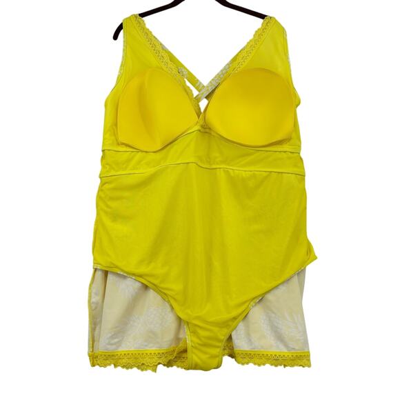 Torrid Swim Dress Size 4X Yellow Pineapple Print Lined Full Coverage Wire Free - Picture 9 of 13